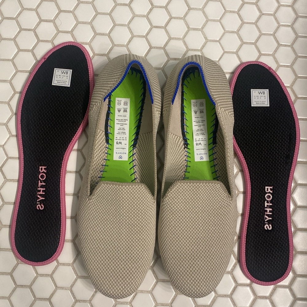 Rothy's Loafers | Tan & Cream Texture | Rounded Toe Flats | Size 8 - Picture 8 of 11